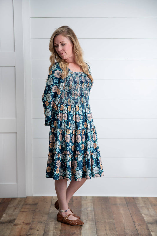 Oopsie Daisy - Women's Grace Floral Mommy & Me Matching Tiered Dress
