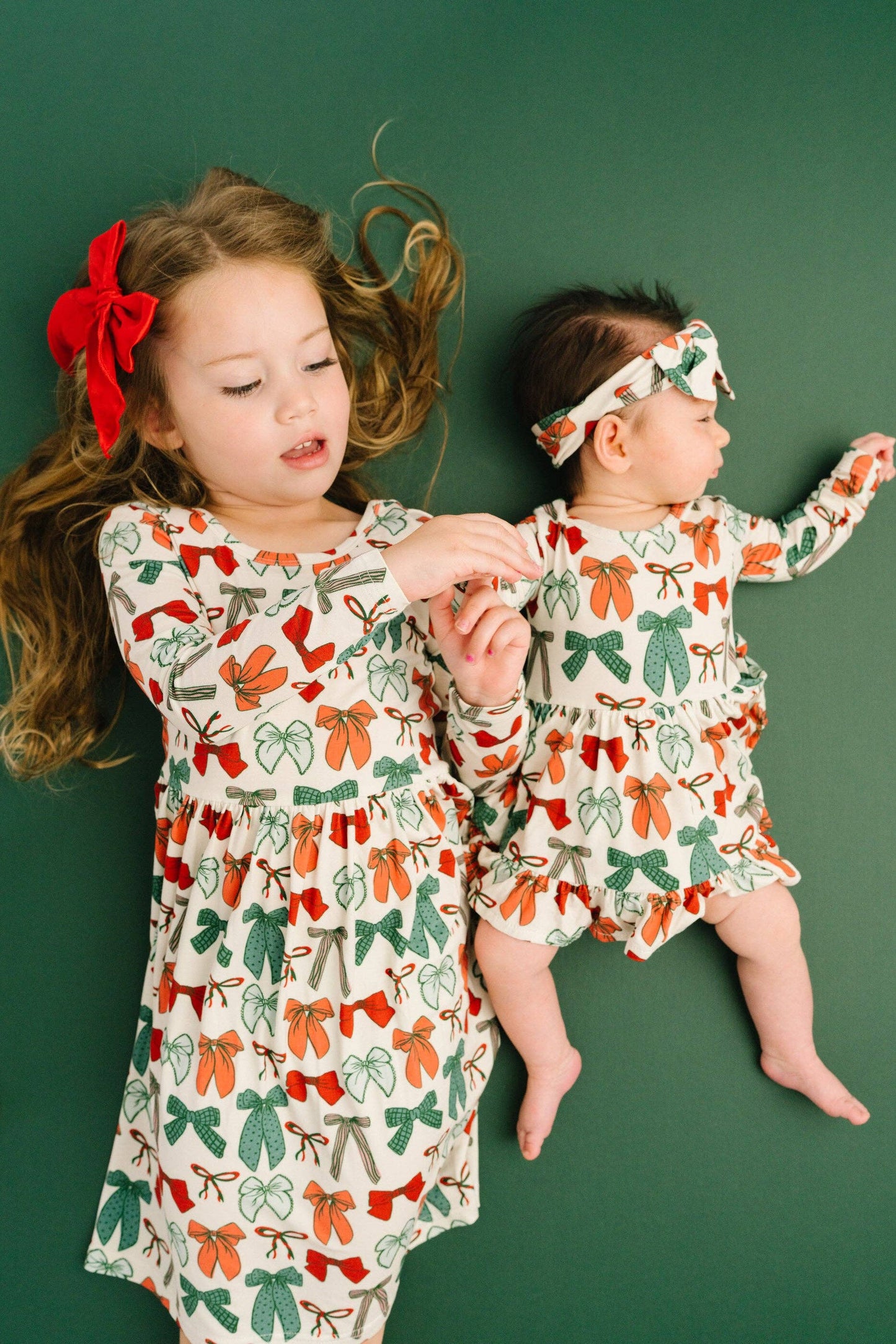 Little One Shop - Merry Bows Bodysuit Bamboo Dress