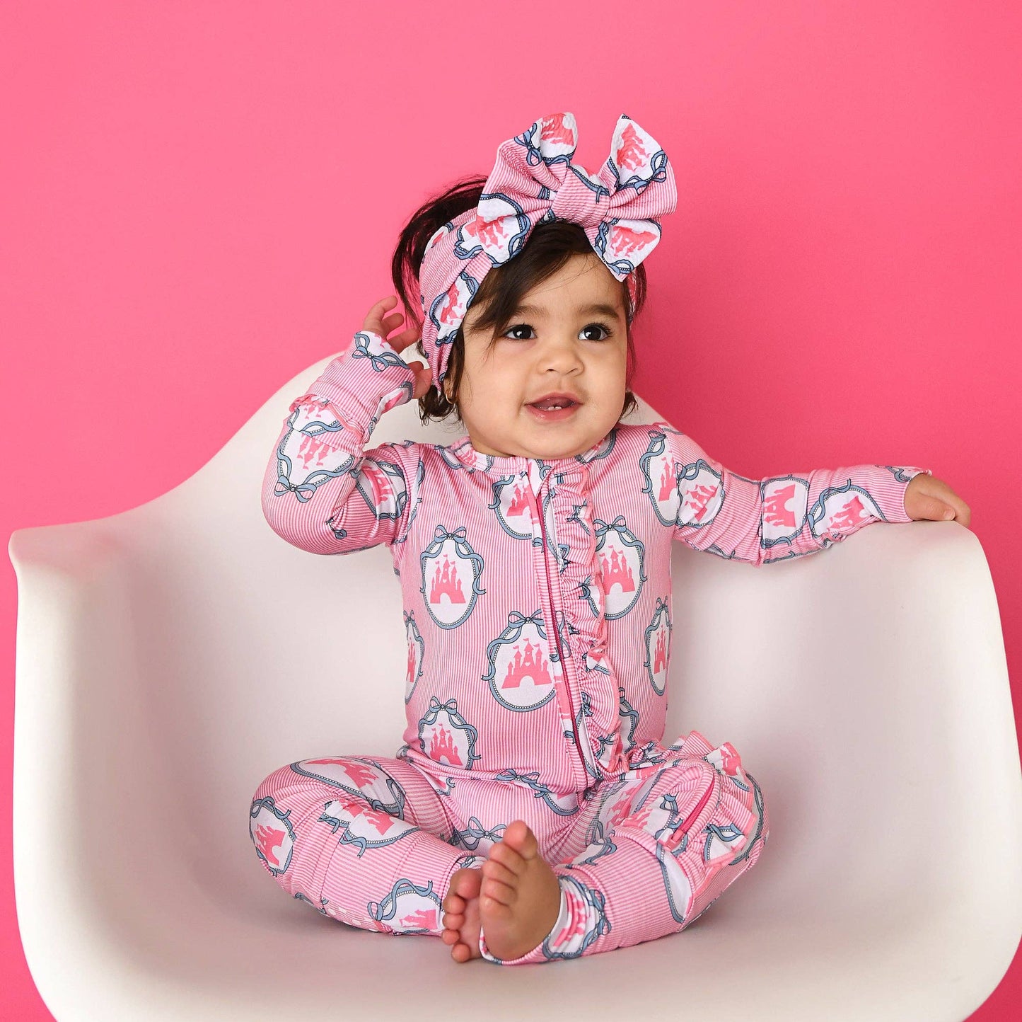 Maeve Castles RUFFLE ZIP Bamboo One Piece Baby Outfit