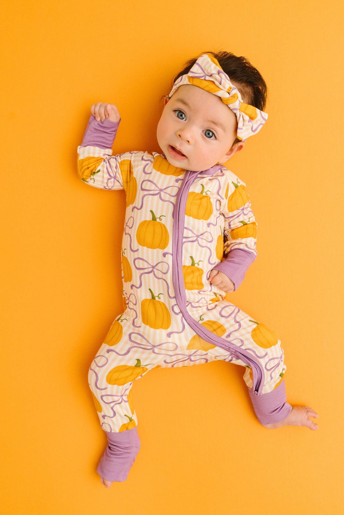 Little One Shop - Pumpkin & Bows Bamboo Sleeper