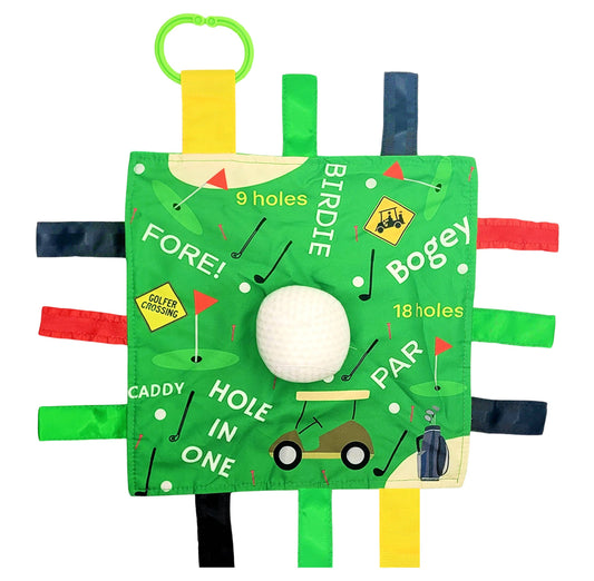 Baby Jack and Company - Golf Baby Learning Lovey Tag Stroller Toy 10" x 10"