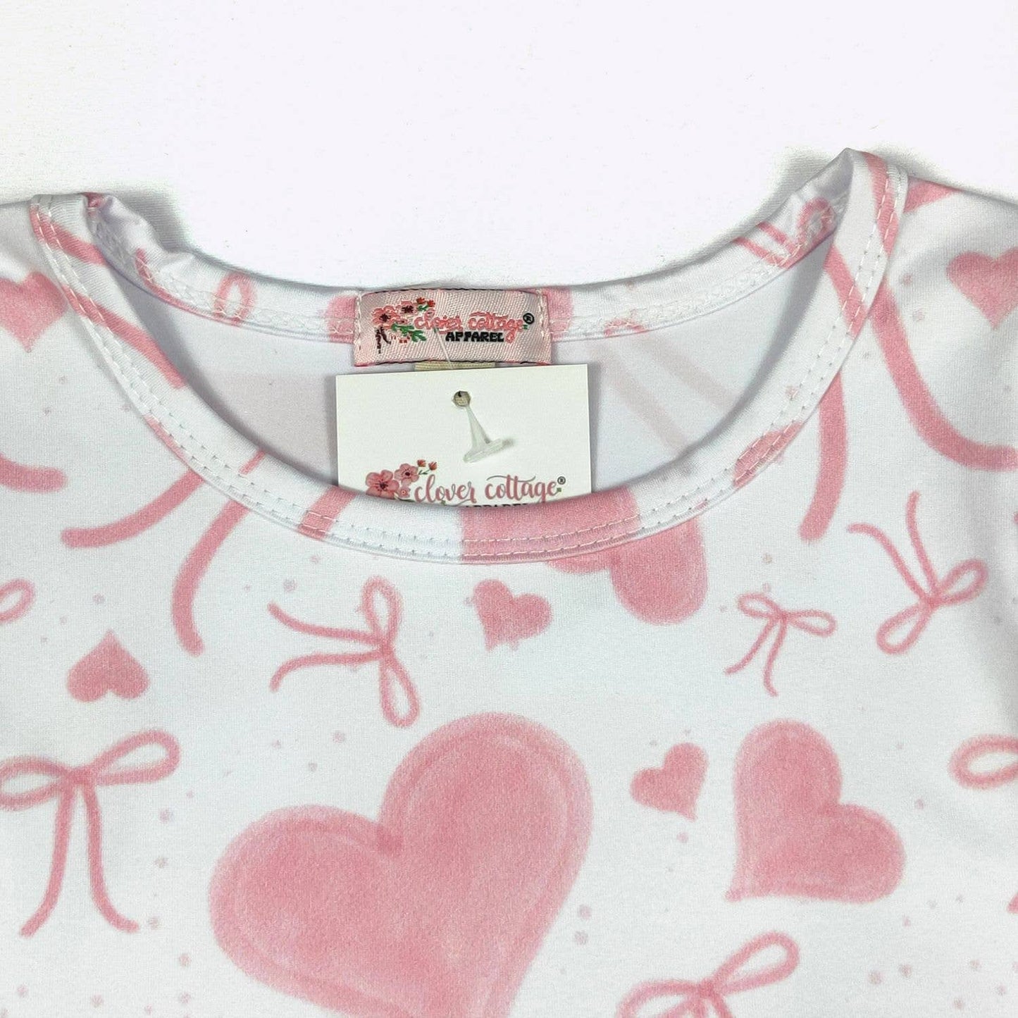 Pink Velvet Heart Girls Set