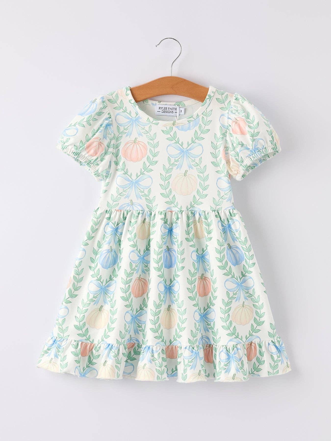 Rylee Faith Designs - Playful Fall Thanksgiving Pumpkin Girls Dress