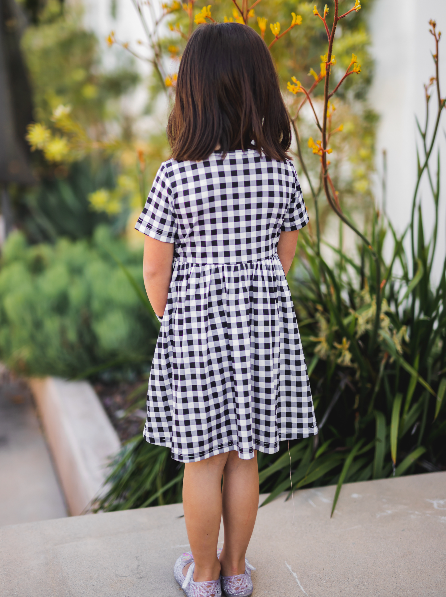 Gingham Girls Pocket Dress