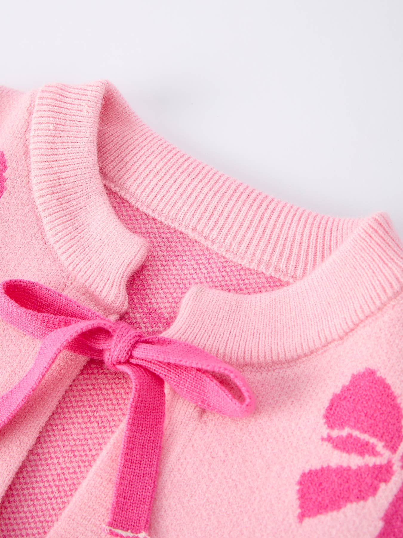 Rylee Faith Designs - Pink Baby Bow Ribbon Ties Sweater Cardigan