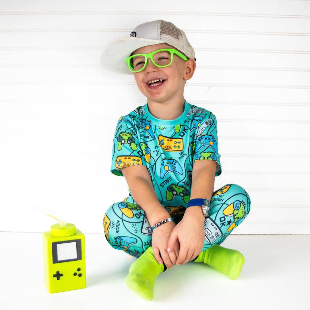 Boys 2-Piece Pajamas - Turquoise Video Games