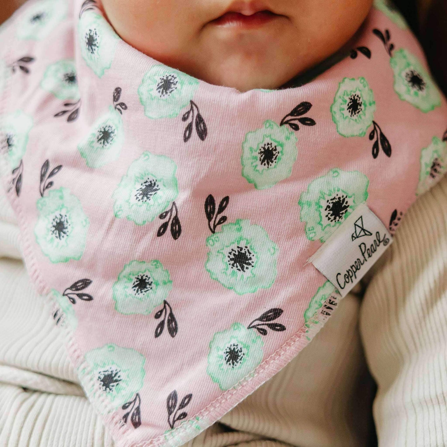 Copper Pearl - 4 Pack Baby Bandana Bibs - Bloom