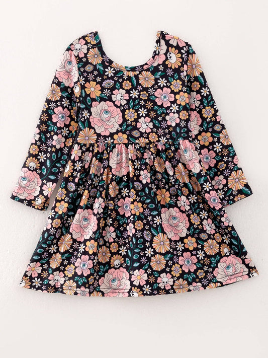 Girls HalloweenFloral Print Dress