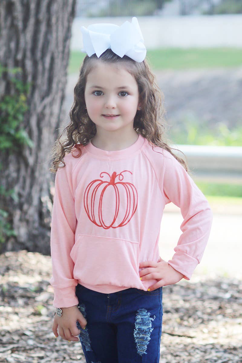 GIRLS PUMPKIN PRINTED SWEATSHIRT