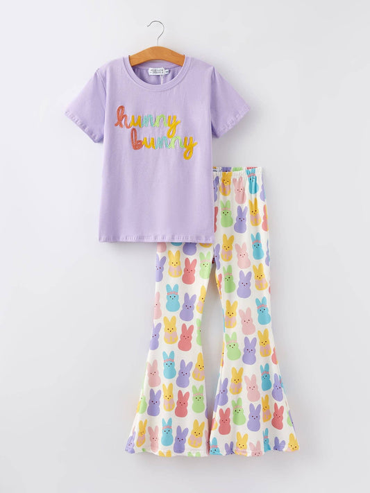 Rylee Faith Designs - Easter Purple Print Girls Outfit