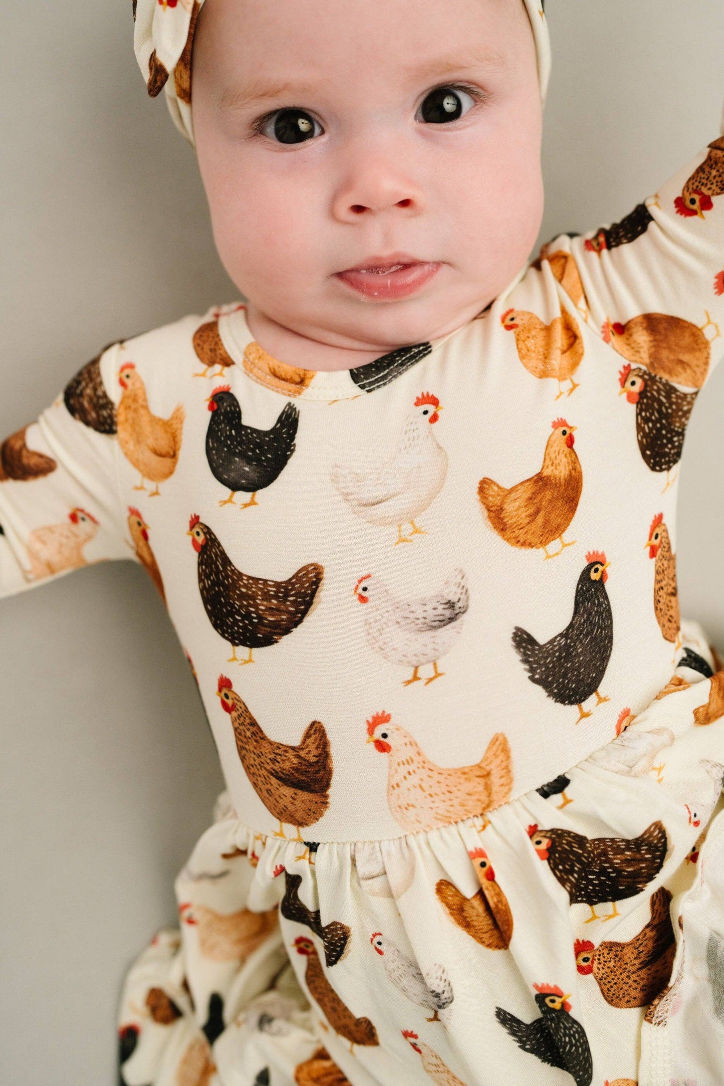 Little One Shop - Backyard Chickens Bodysuit Bamboo Dress