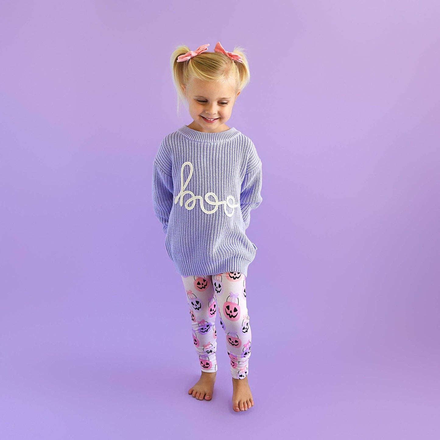 Boo Purple SWEATER Solid Knit Halloween