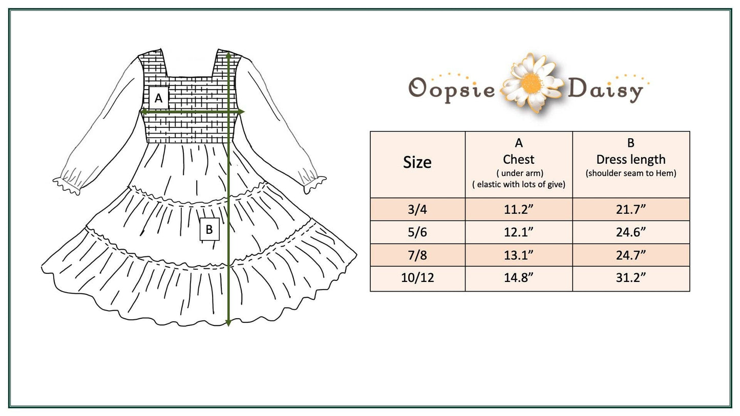 Oopsie Daisy - Girls Grace Blue & Pink Flower 3 Tiered Smocked Dress