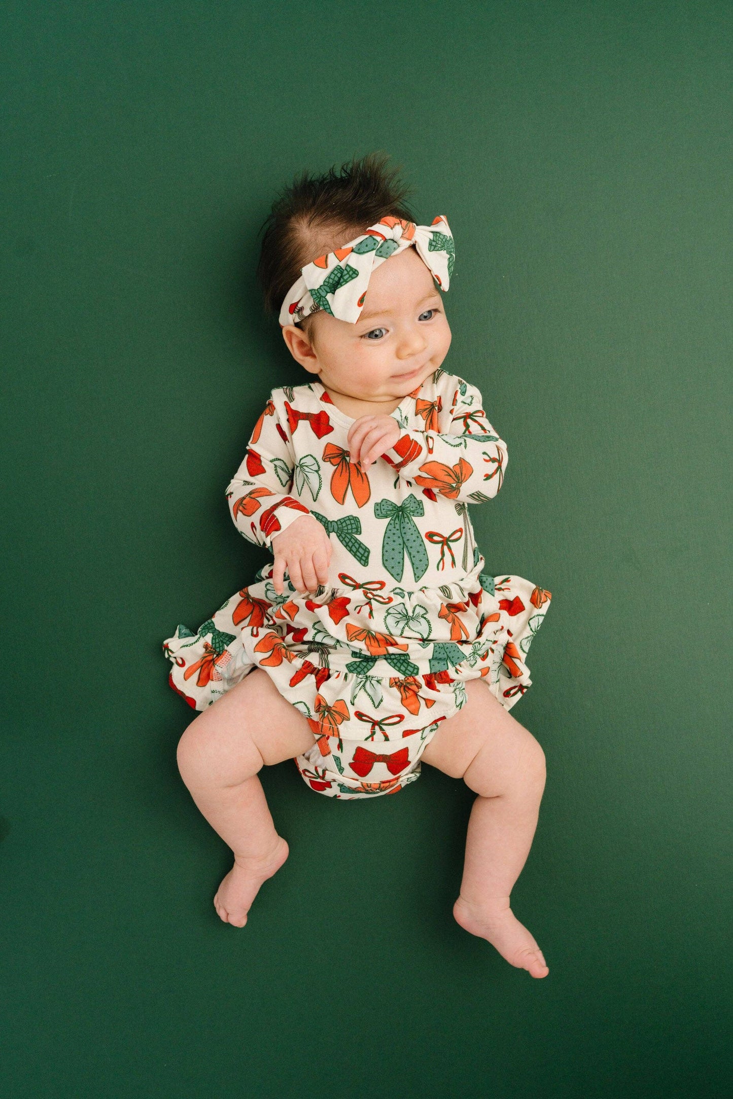 Little One Shop - Merry Bows Bodysuit Bamboo Dress