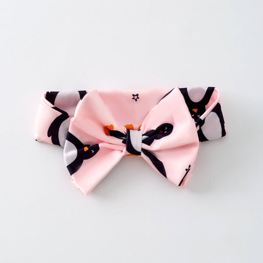 The Hair Bow Company - Polar Penguins Fabric Bow Headband