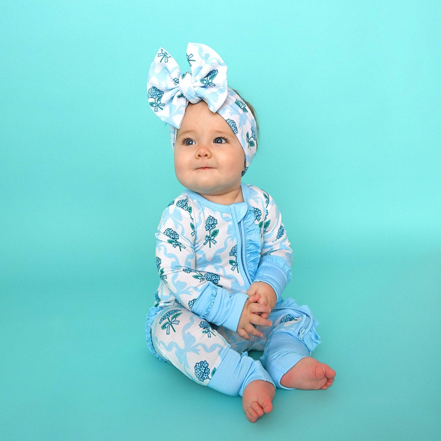 Savannah RUFFLE ZIP Bamboo One Piece Floral Baby Outf