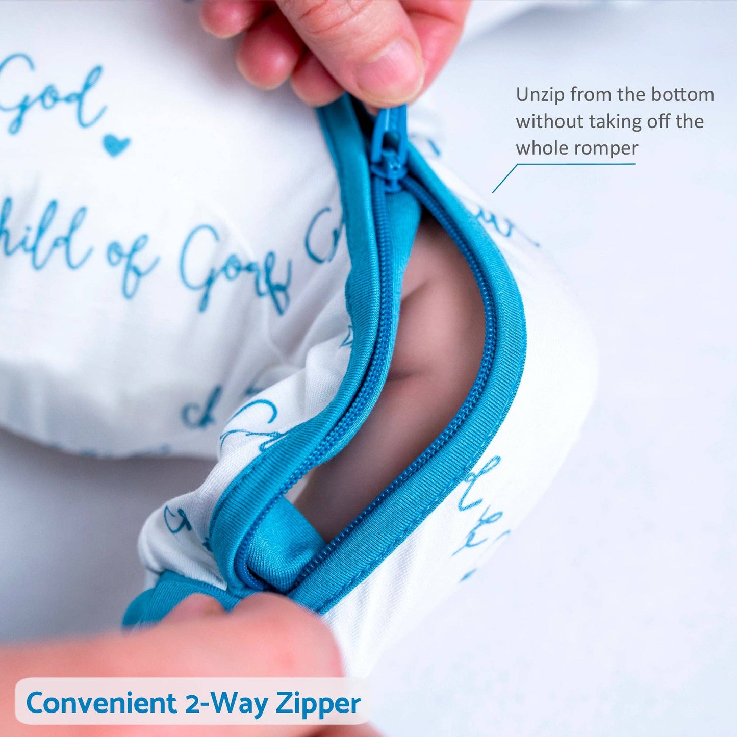 Child of God - Blue Zipper One Piece Pajama