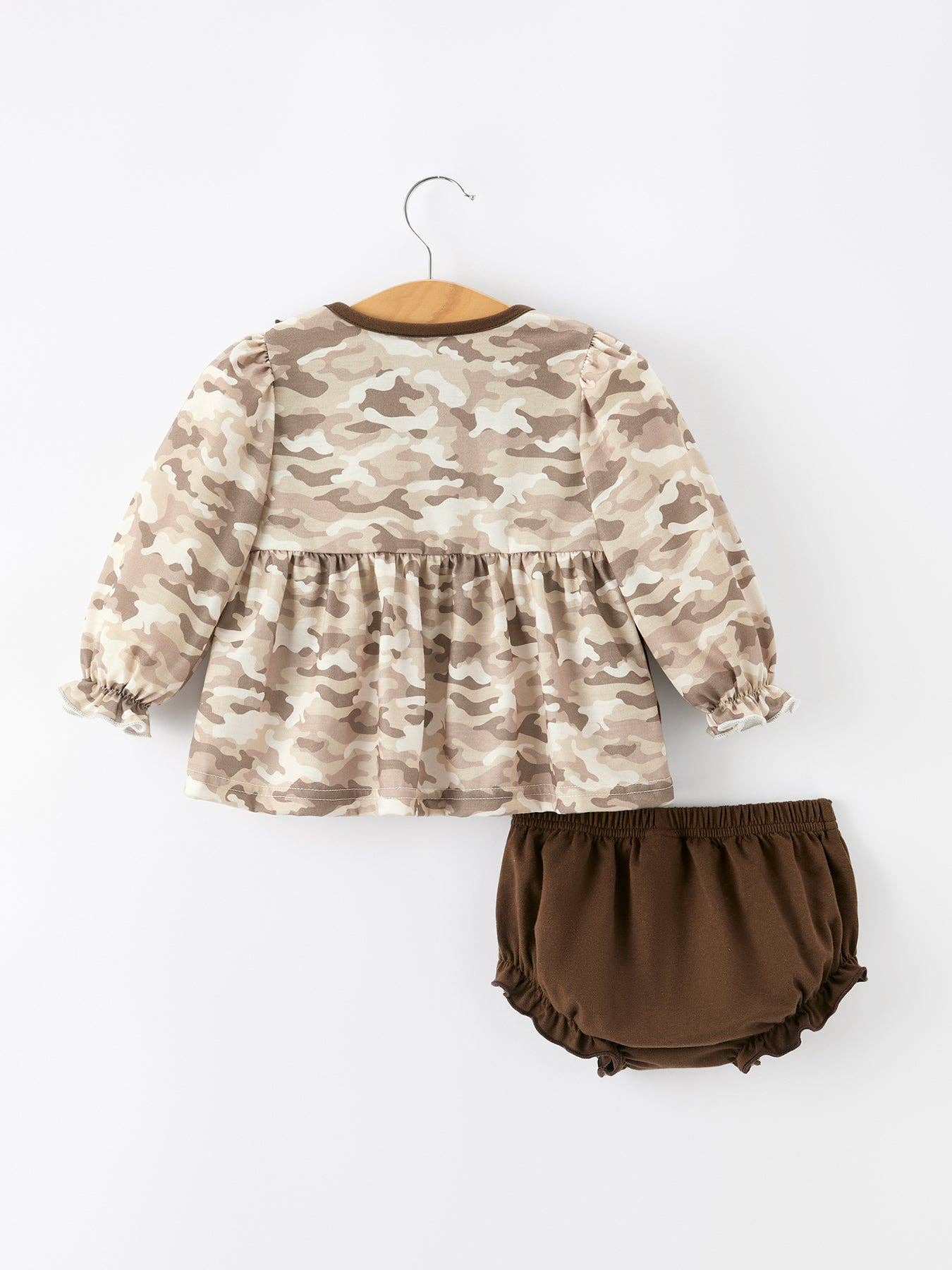 Rylee Faith Designs - Duck Smocked Camo Baby Bloomer Set Bow Detail