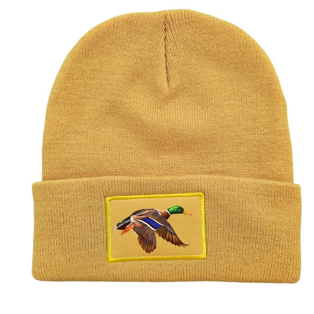 Flying Mallard Duck Winter Beanie Hat