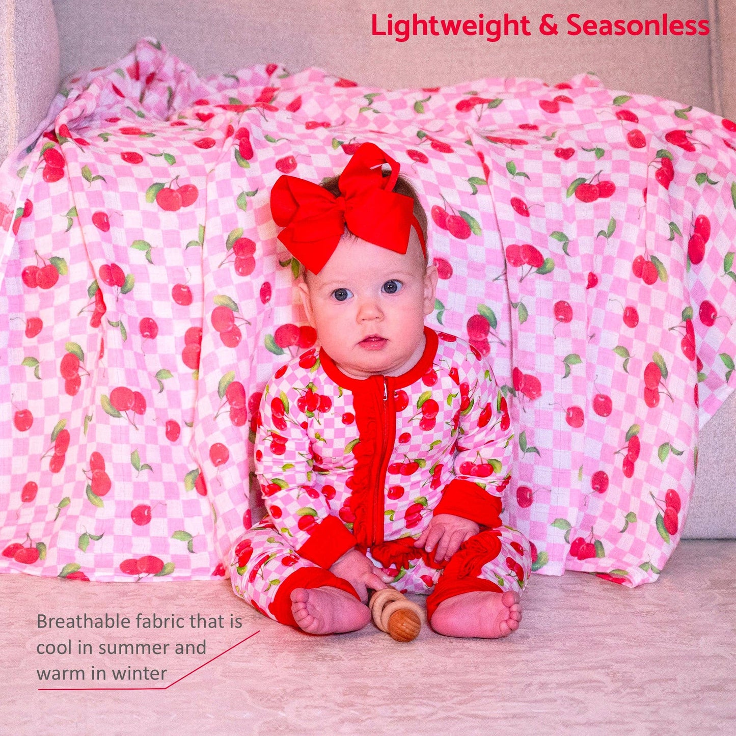 Convertible Ruffle Zipper Pajama Cherry On Top