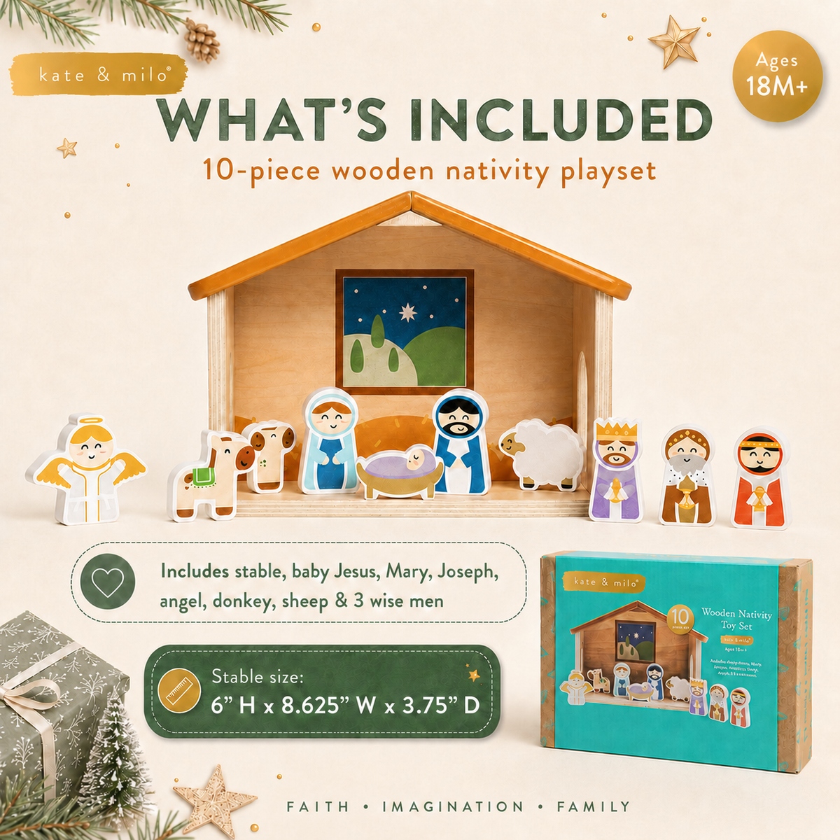 Wood Nativity Play Set
