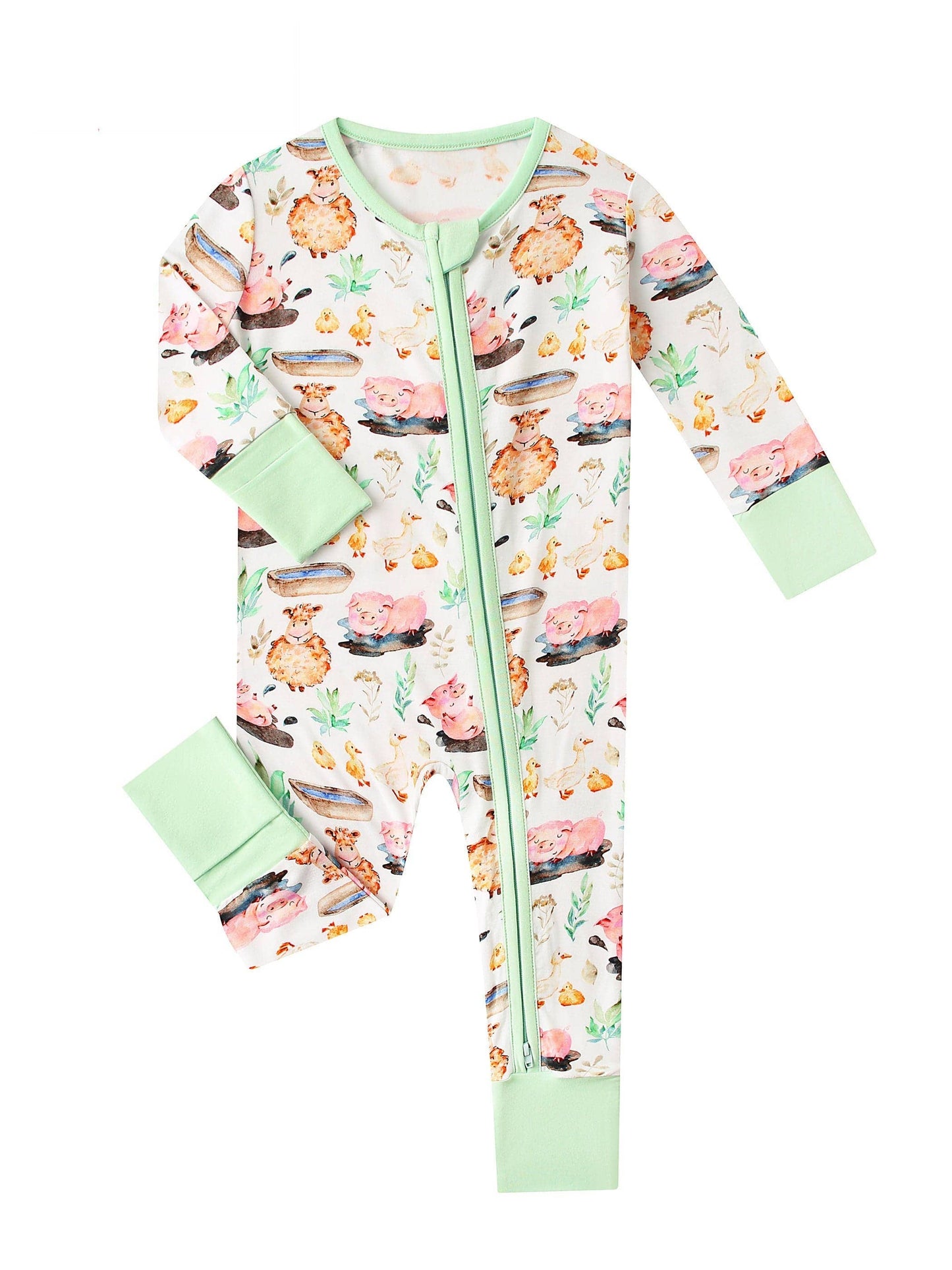 Charlie's Project Kids - Posh TOT Farmyard Fun Bamboo Baby Convertible Zippy Romper