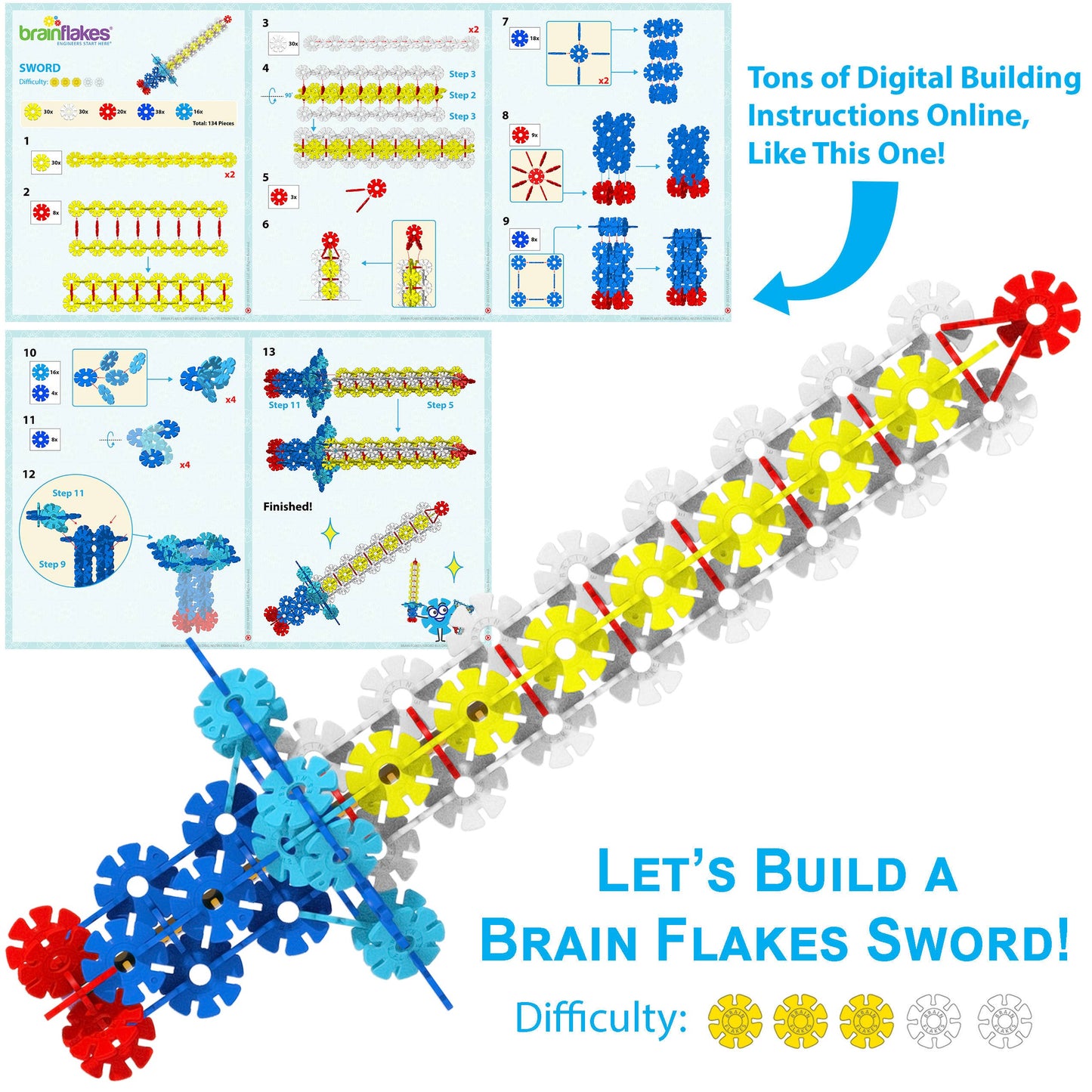 VIAHART Toy Co. - Brain Flakes 500 Piece Interlocking Plastic Disc Set