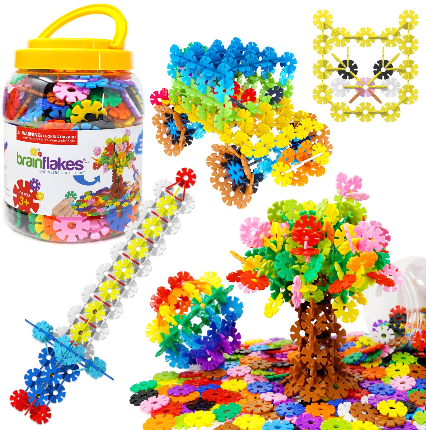 VIAHART Toy Co. - Brain Flakes 500 Piece Interlocking Plastic Disc Set