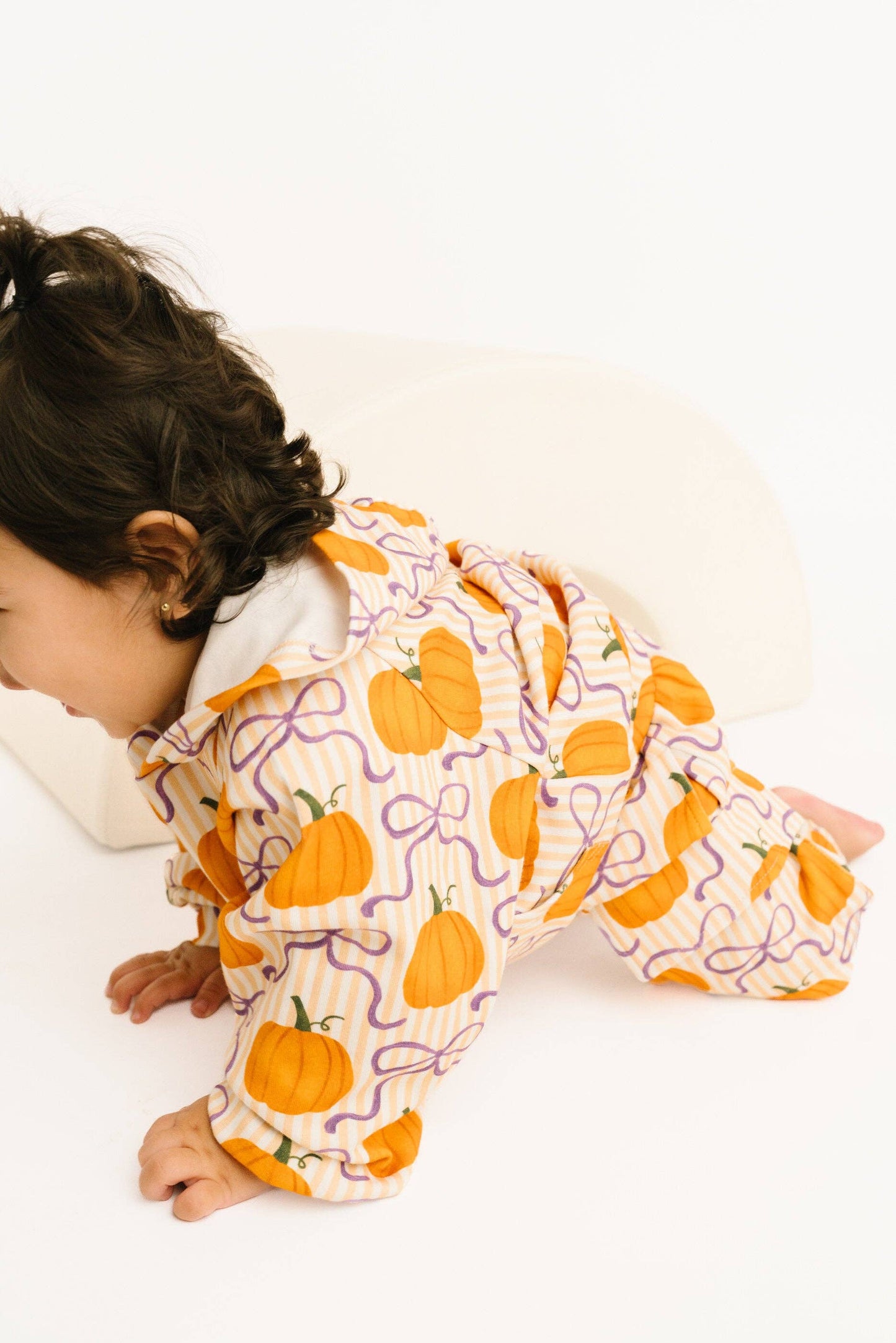 Little One Shop - Pumpkin & Bows Cargo Hoodie Set