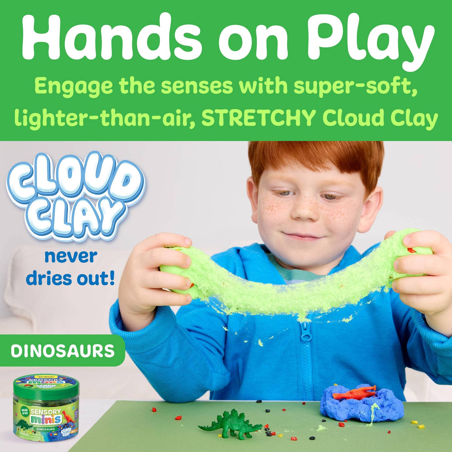 Faber-Castell / Creativity for Kids - Sensory Mini Play Kit Jar with Cloud Clay: Dinosaur Theme