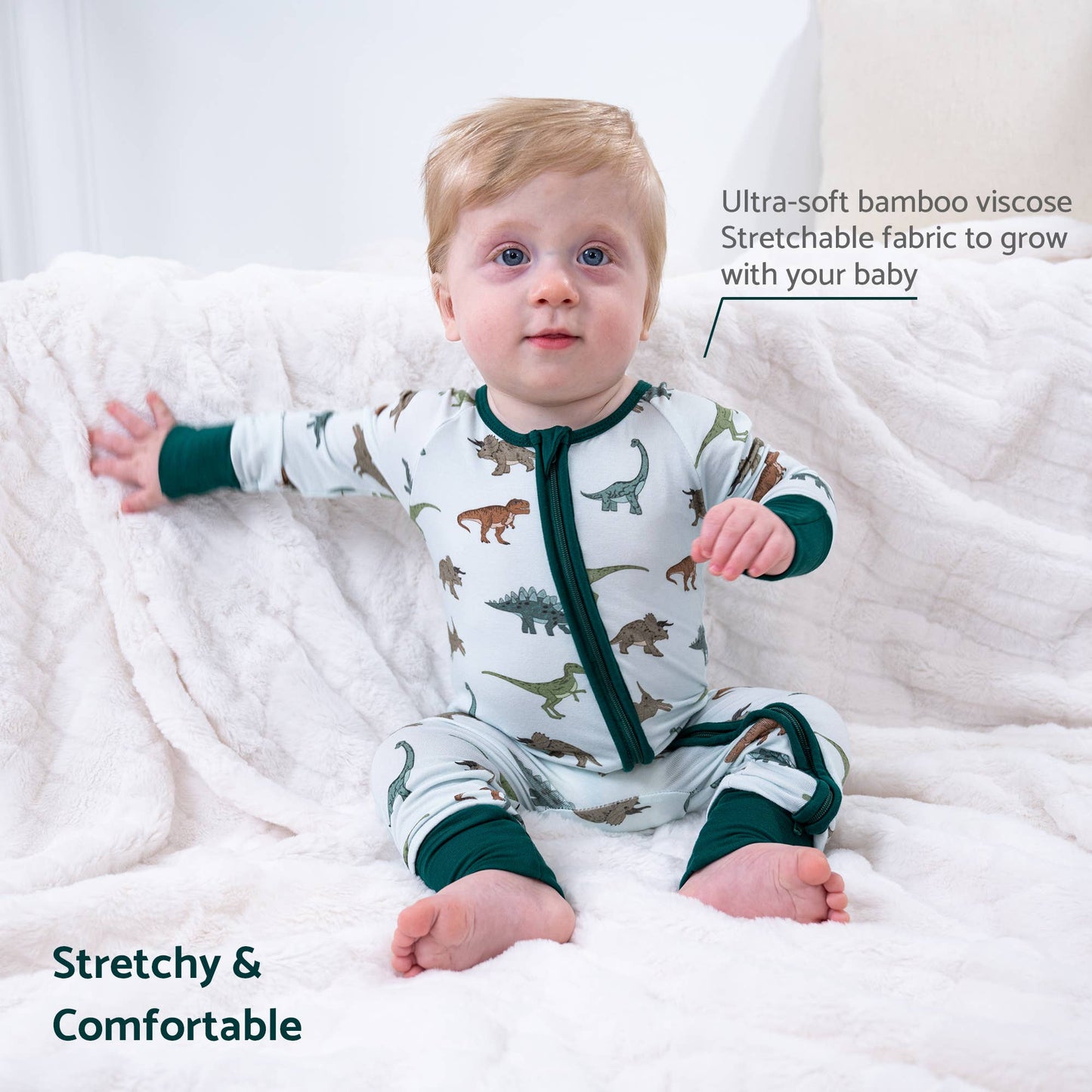 LollyBanks - Dinosaur Baby Bamboo Pajamas