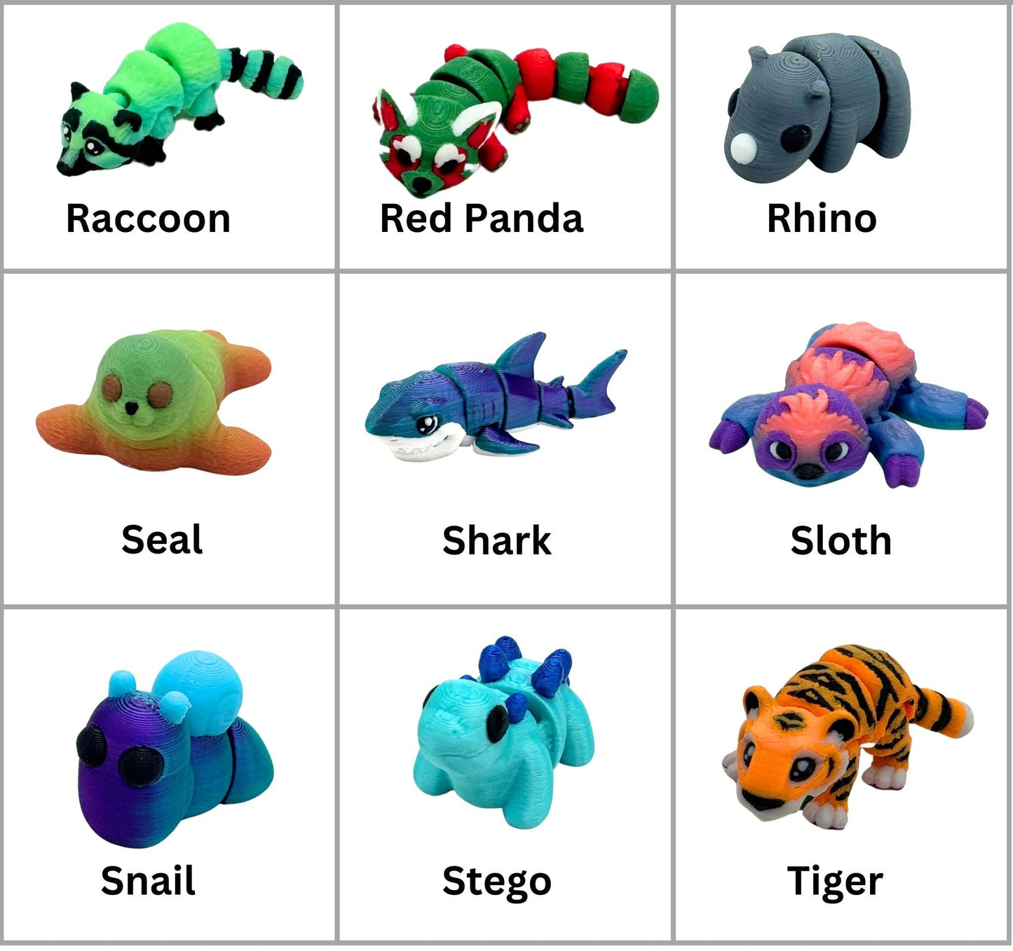 Bumpa Built - Bumpa Minis - Bulk Collectible 3D Printed Fidgets with Dump Bin Display