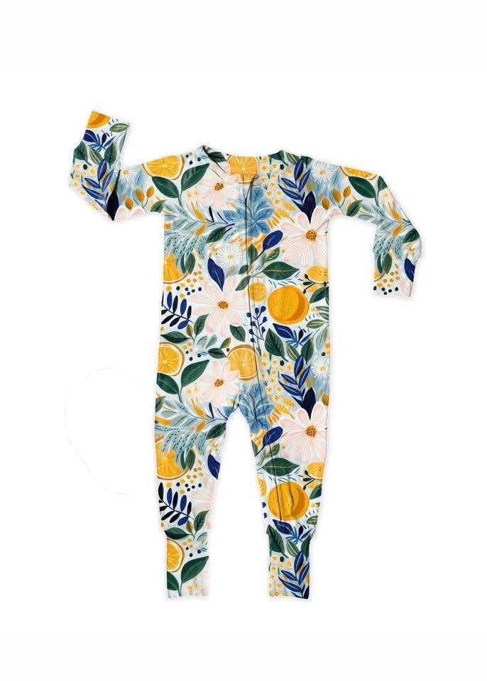 Baby Bamboo Pajamas Sleeper Convertible Romper - Clementine