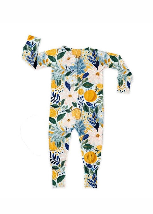 Baby Bamboo Pajamas Sleeper Convertible Romper - Clementine