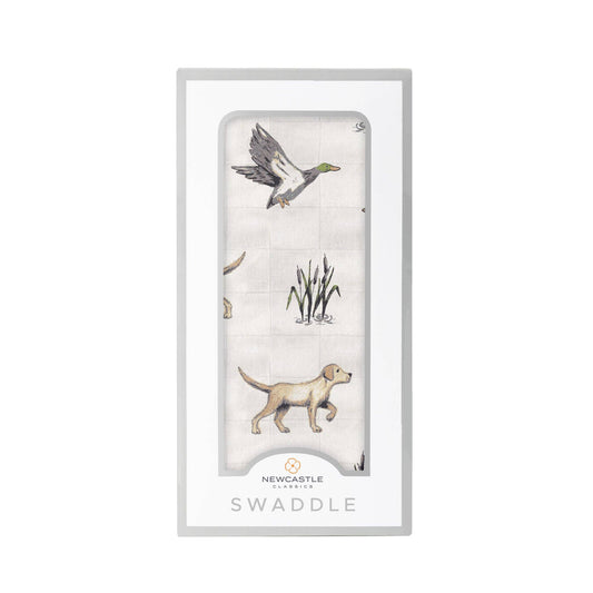 Lab and Ducks Bamboo Swaddle