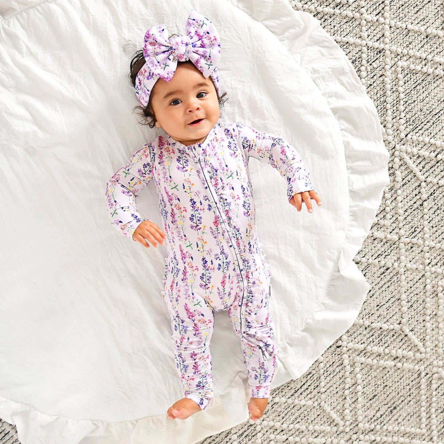 Avani RUFFLE ZIP Bamboo One Piece Floral Baby Clothing