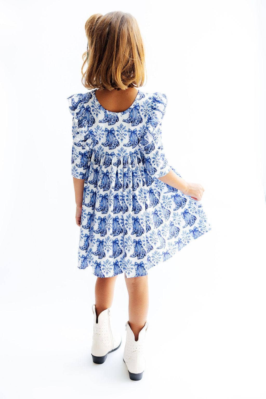 Mila & Rose - Southern Belle 3/4 Sleeve Ruffle Twirl Dress