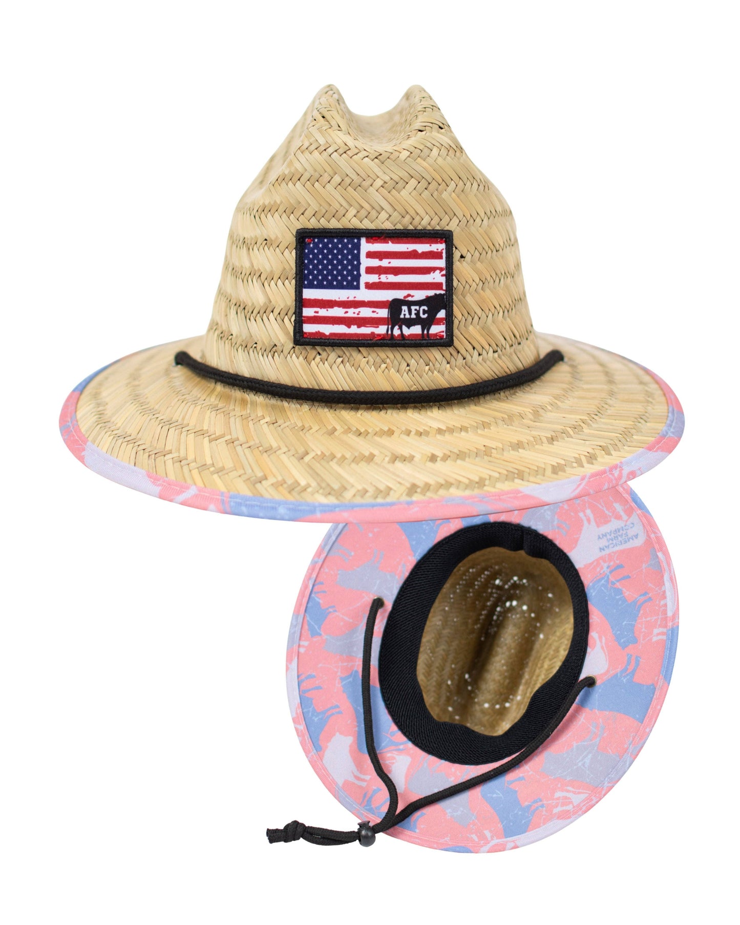 American Farm Company - Patriotic Cow Camo™ Kids Straw Hat
