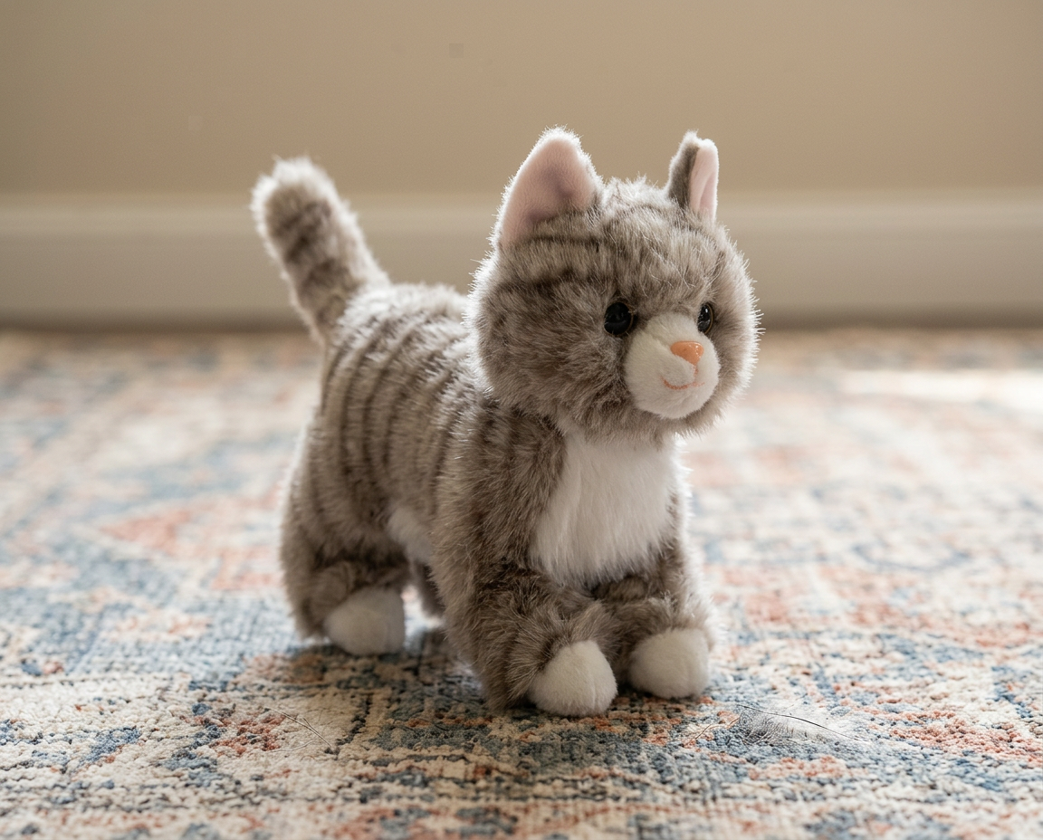 The Petting Zoo - Grey Tabby Cat Small 9"