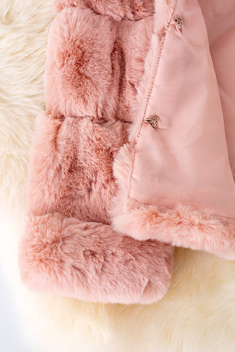 Blush fur puffy jacket