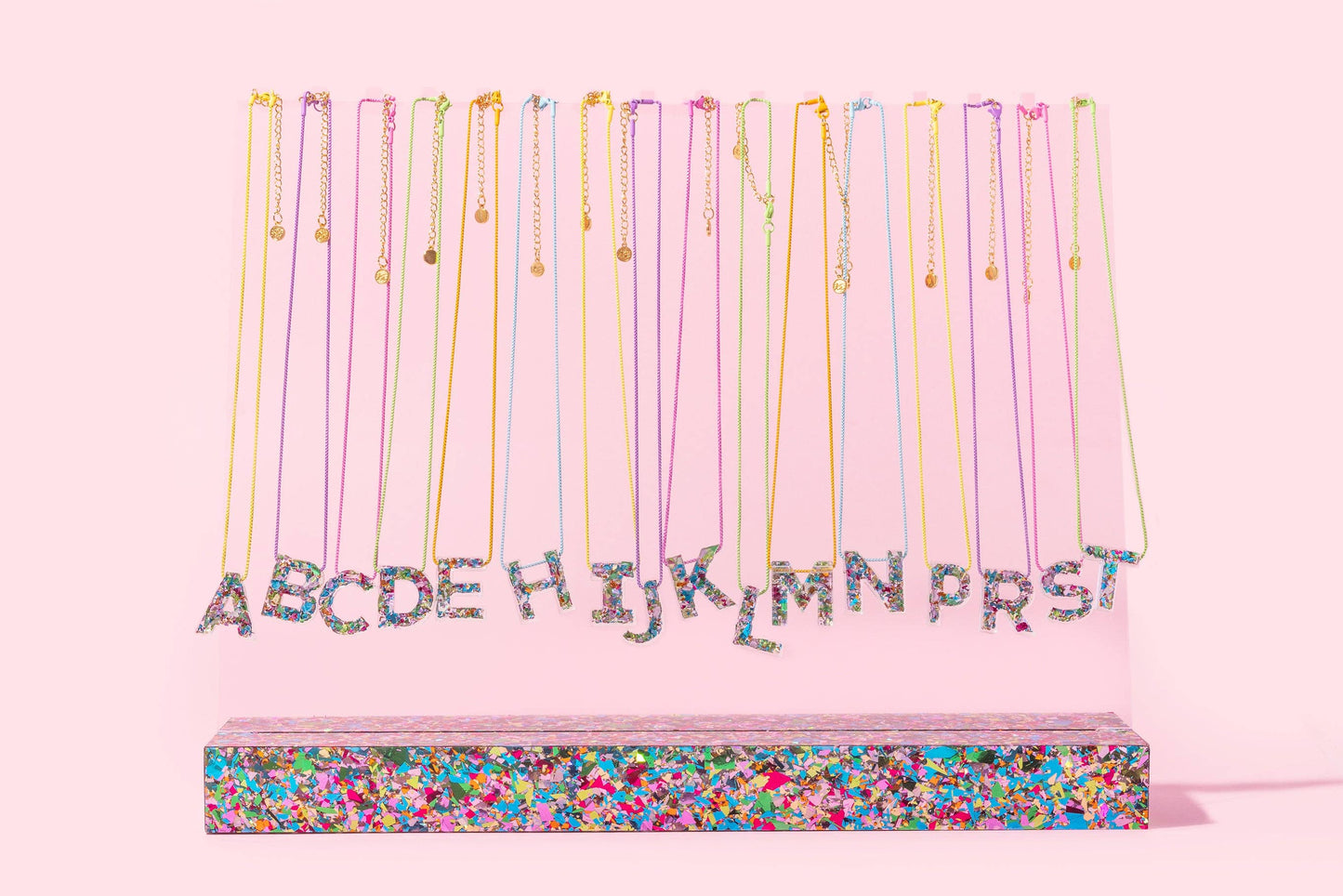 Taylor Elliott Designs - Colorful Confetti Letter Necklace