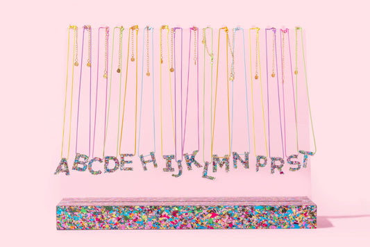 Taylor Elliott Designs - Colorful Confetti Letter Necklace