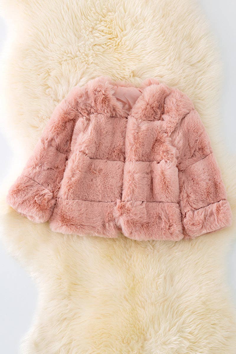 Blush fur puffy jacket