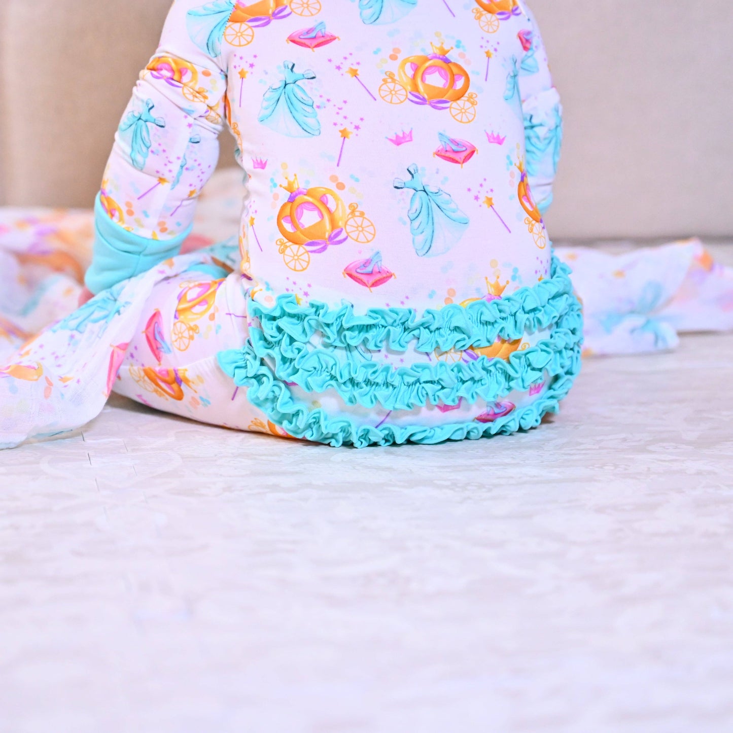 LollyBanks - Bamboo Baby Convertible Ruffle Zipper Pajama Glass Slipper