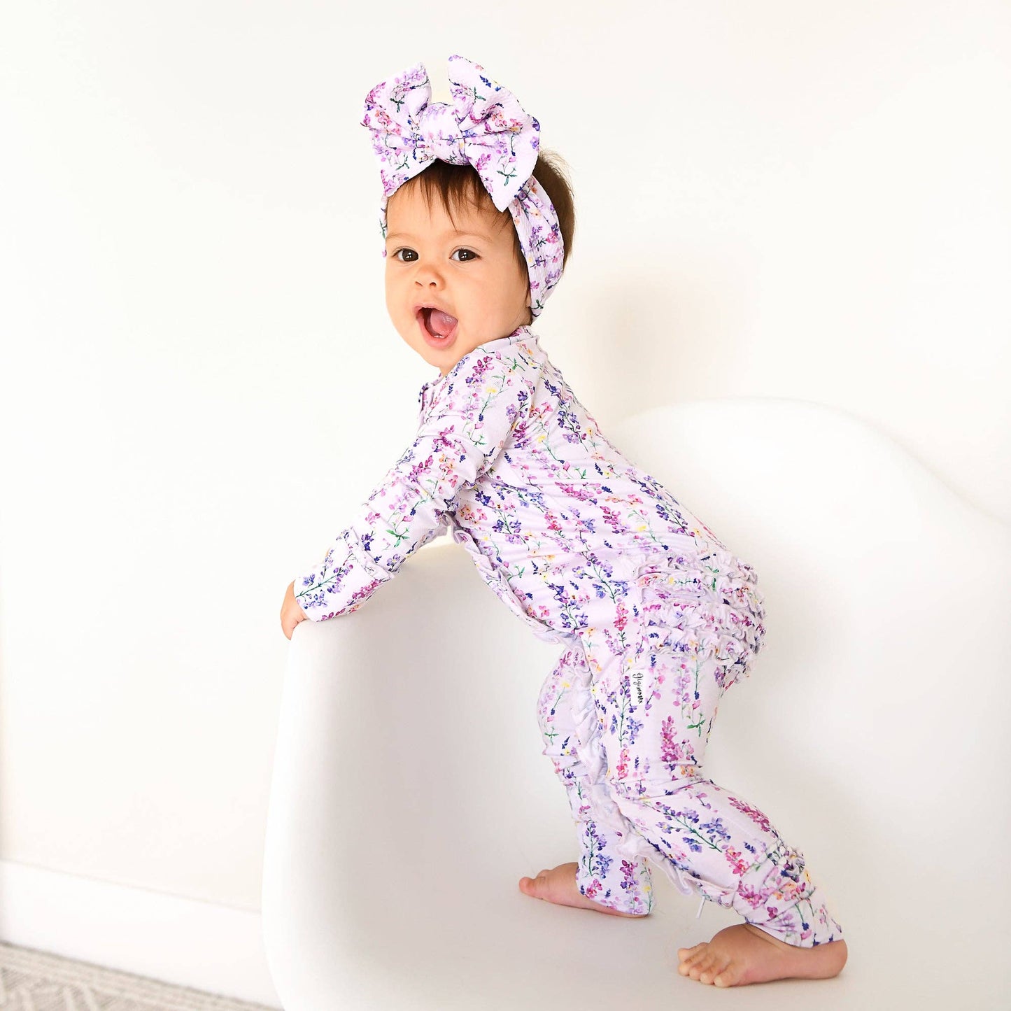 Avani RUFFLE ZIP Bamboo One Piece Floral Baby Clothing