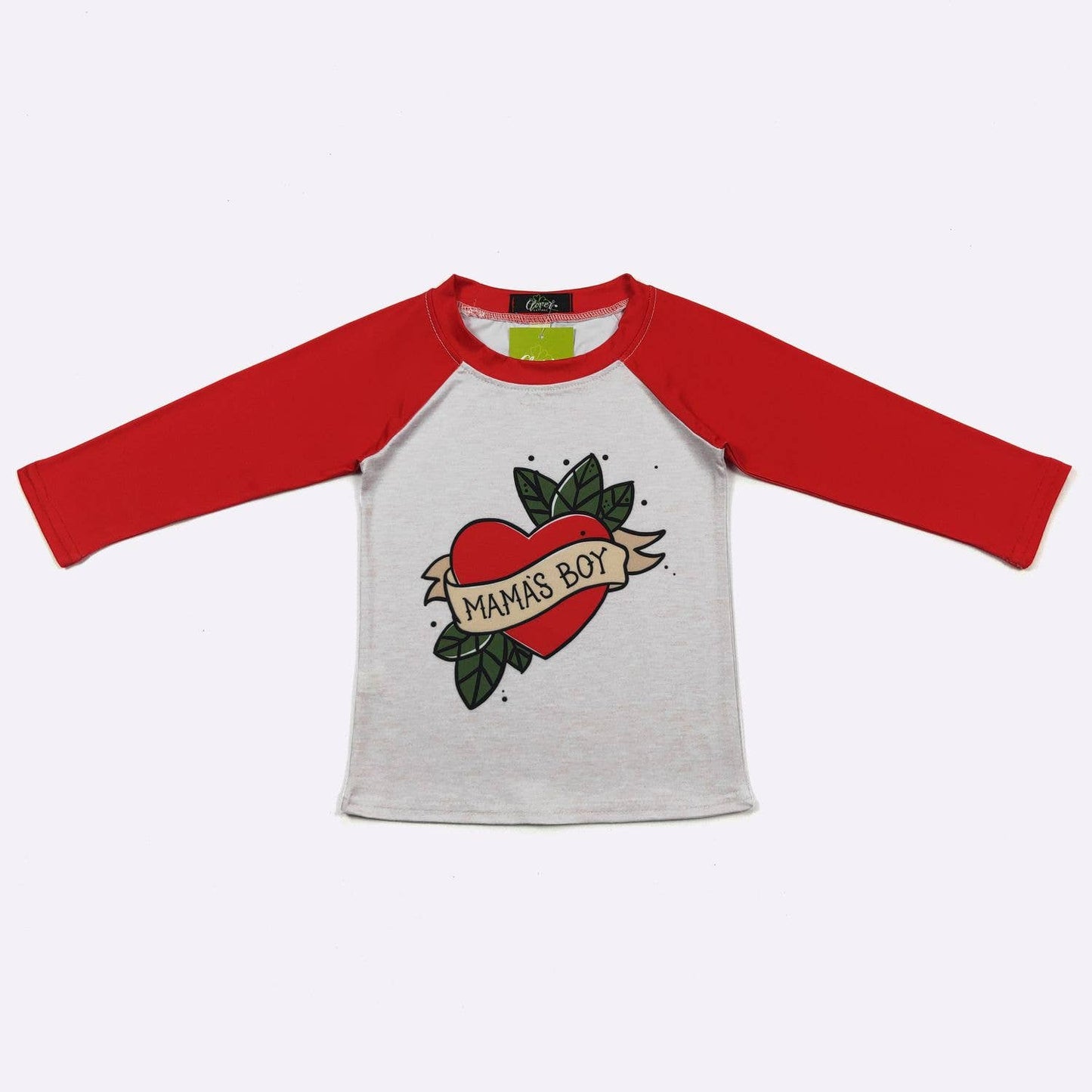 Mama's Boy Heart Boy Raglan