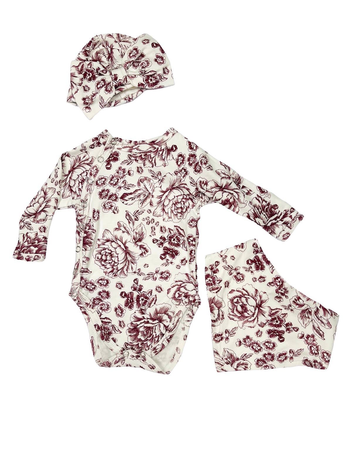 Welcome Baby Set - Boysenberry Floral Toile