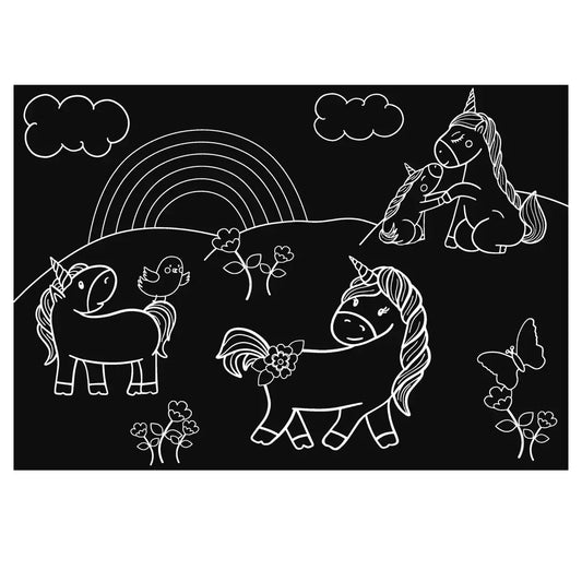 Imagination Starters - Coloring Placemat Unicorn Family 12x17