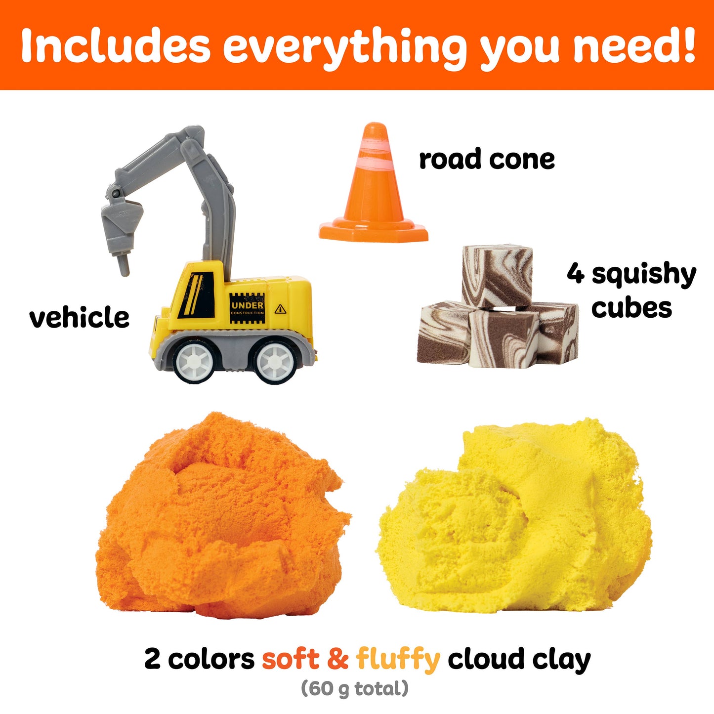 Faber-Castell / Creativity for Kids - Sensory Mini Play Kit Jar with Cloud Clay: Construction Them