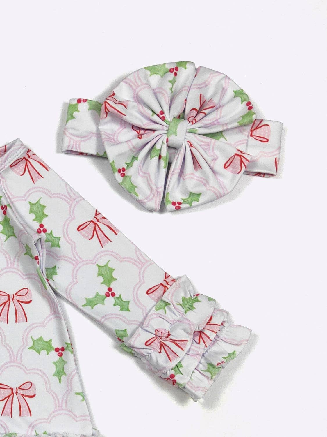 Clover Cottage - Bows & Mistletoes Baby Gown